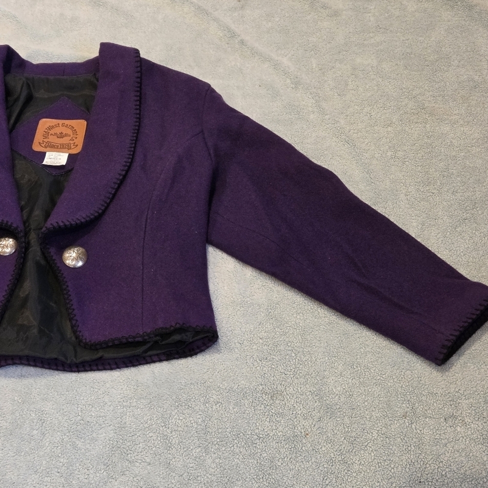 Vintage Women's Western Bolero Wool Jacket Mid West Garment Co. Purple Small - Picture 3 of 14